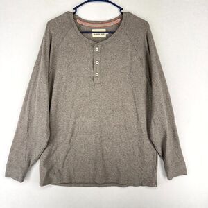 The‎ Normal Brand Mens Heavy Weight Gray Long Sleeve Henley Shirt Size XL